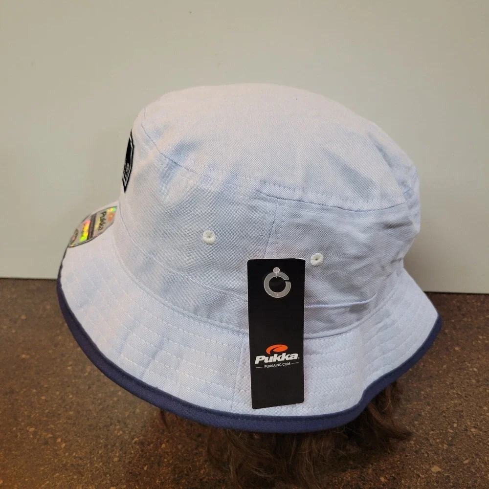 Pukka Small Brim Bucket Hat Womens L/XL Blue Cotton Lightweight Visor Binding